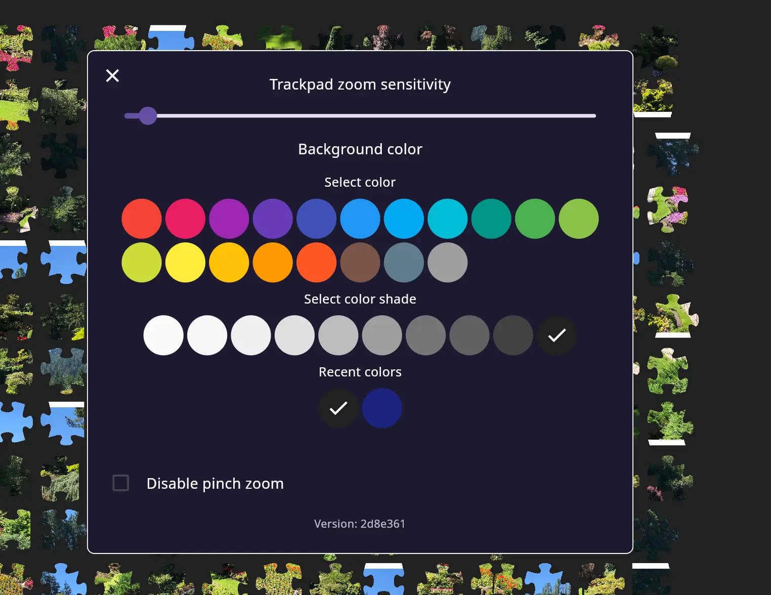Settings screenshot